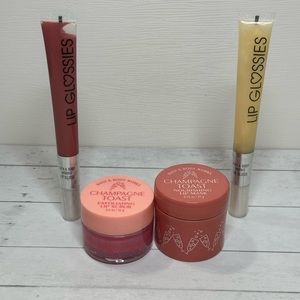 CHAMPAGNE TOAST Lip Gloss Glossies Scrub Mask Lot Set Bath Body Works B&BW
